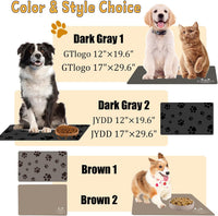 18"×30" Dog Food Mat-Absorbent Dog Mat for Food and Water - Dark Gray-JY / 12"L x 20"W - image 3