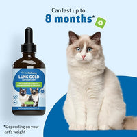 Pet Wellbeing Lung Gold for Cats - Lung Immune Support, Lower Respiratory Health, Open Airways, Normal Breathing, Reishi, Coptis - Veterinarian-Formulated Herbal Supplement - 4 oz (118 ml)
