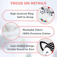 XIXILAND Baby Rattles 0-6 Months Newborn Toys Infant Toys 0-3 Months - Black&White-5 - image 3