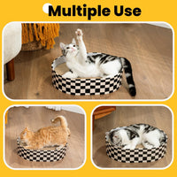 Conlun Oval Cat Scratcher Bed - Checkerboard / 4 Pads - Medium (16.9"L x 12.9"W x 3.5"Th) - image 3