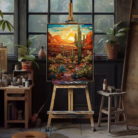 Natuyalo paint by numbers kit for adults, cactus wilderness landscape canvas 16x20 inch - view 19