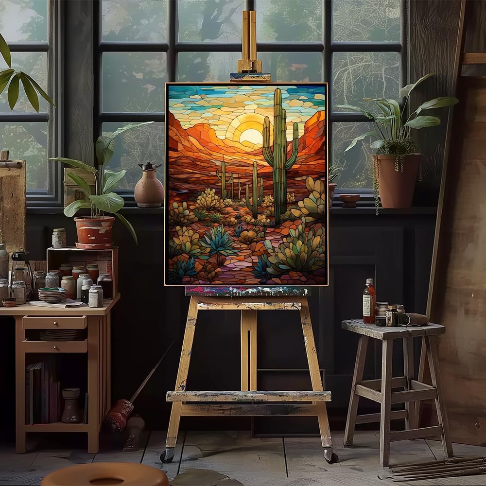 Natuyalo paint by numbers kit for adults, cactus wilderness landscape canvas 16x20 inch - view 19