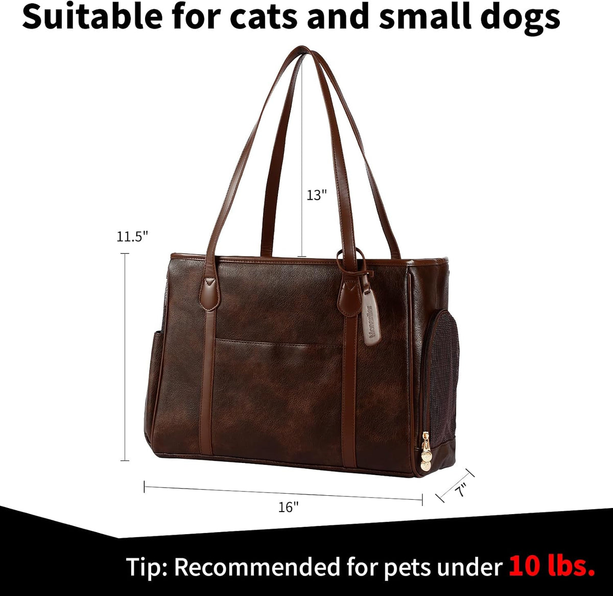 Stylish Dog Purse Carrier - Coffee - image 2