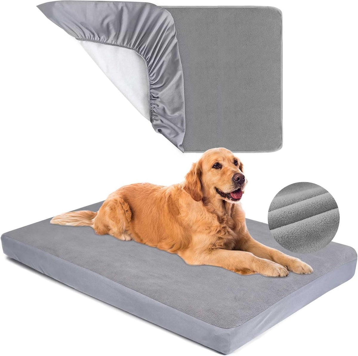Dog Bed Covers Replacement Washable 100% Waterproof Soft Dog Bed - 36x27inch / Gray