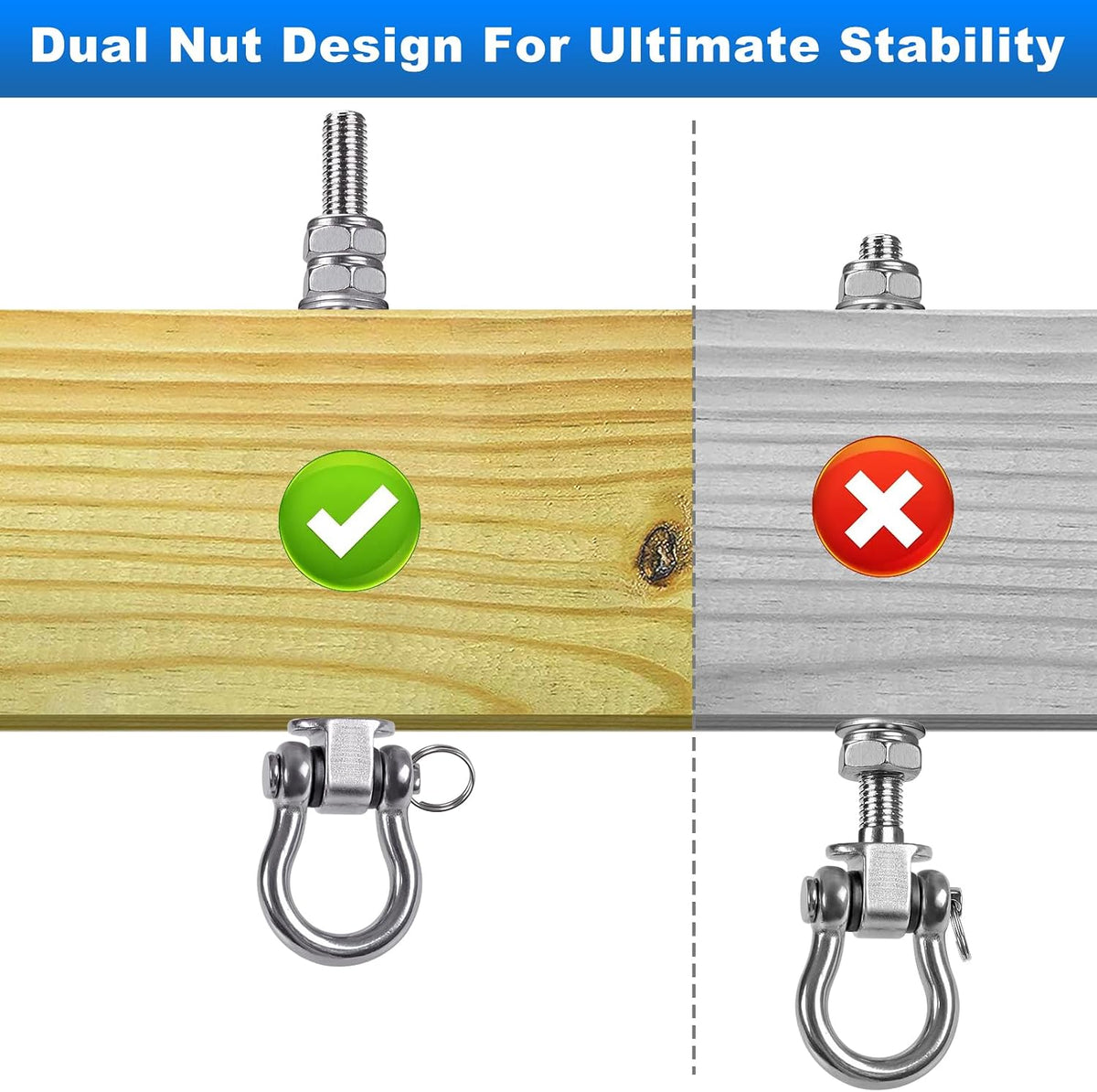 BeneLabel heavy duty stainless steel swing hangers with bearings, set of 2 - view 31