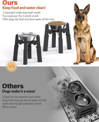 Dog Bowl Stand with Adjustable Height and Width [Stand Only] – Essentials for Dogs - 2 Pack Stand+Bowl / H: 6.3-10.6''; W: 6.1-10.4'' - image 2