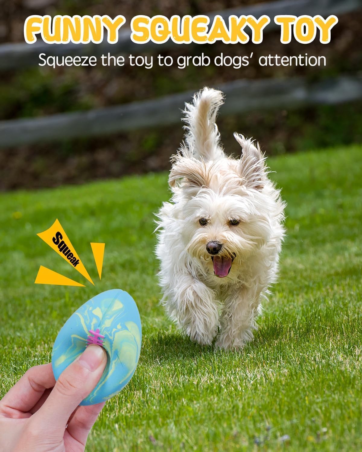 SCHITEC Dog Squeaky Toy Balls, Puppy Tennis Balls for Fetch Play - For Mini/Small Dogs / Football - image 2