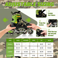 Kuxuan Boys Adjustable Inline Skates with Light up Wheels for Kids - Sand / Medium(Kids 13-3 US) - image 3