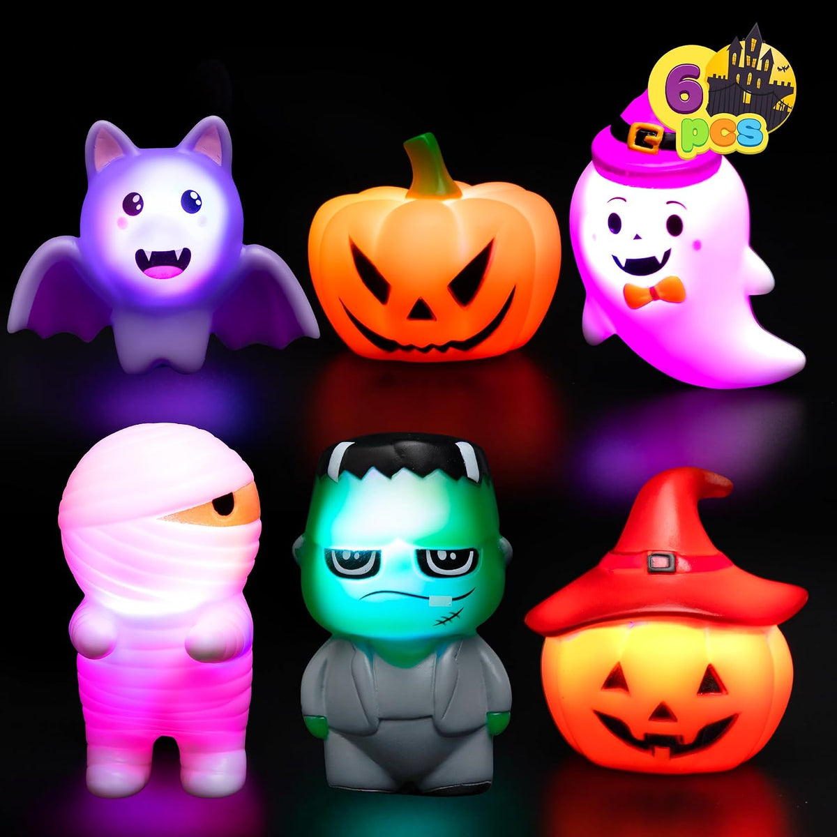 JOYIN 6 Pcs Halloween Light-Up Bath Toys