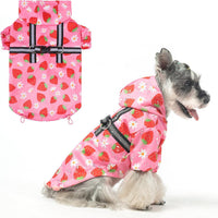Dog Raincoats for Medium Dogs, Waterproof Rain Jacket with Hood – Essentials for Dogs - Strawberry Pink / XS(Back 10.5", Chest 16.9", Neck 12")