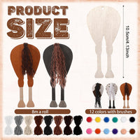 Geelin 24 unfinished wooden horse cutouts with paints, brushes and colored yarn - view 8