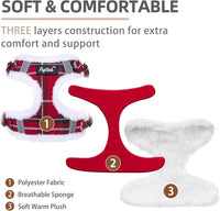 PUPTECK Dog Harness and Leash Set Small Sized - XS (9-13lbs, Chest 14"-16") / #3 Red(Plush Plaid) - image 2