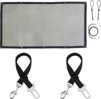 SunGrow Elastic Nylon Dog Seat Belt, 24”, 36” - 2 Black Belts+1 Barrier