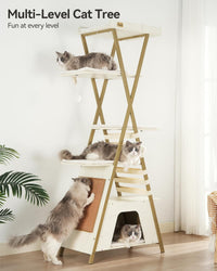 72.4" Modern Cat Tree for Indoor Cats, Multi-Level Cat Condo – Essentials for Cats - White - image 2