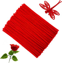 Pipe Cleaners Craft Supplies - 30CM / Red / 100