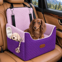 ALL GOOD PET SUPPLIES Dog Car Seat for Small/Medium Dogs Under – Essentials for Dogs - Purple