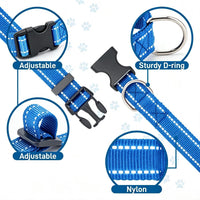 Dog Collar for Small Medium Dogs with Buckle - Dark Blue / Large - image 3