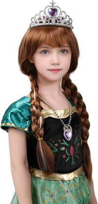 MUPUL kids long black braided wig with bangs for Halloween costumes - view 10