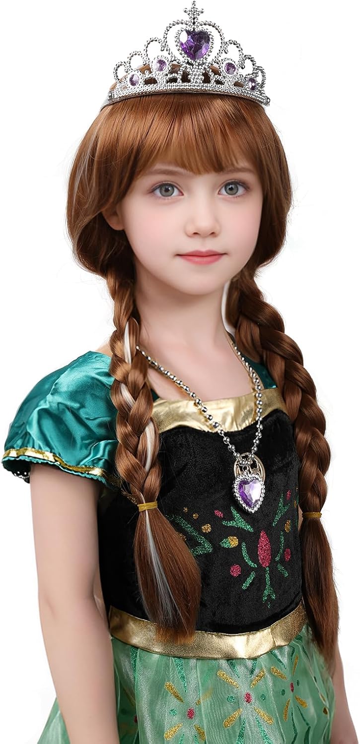 MUPUL kids long black braided wig with bangs for Halloween costumes - view 10