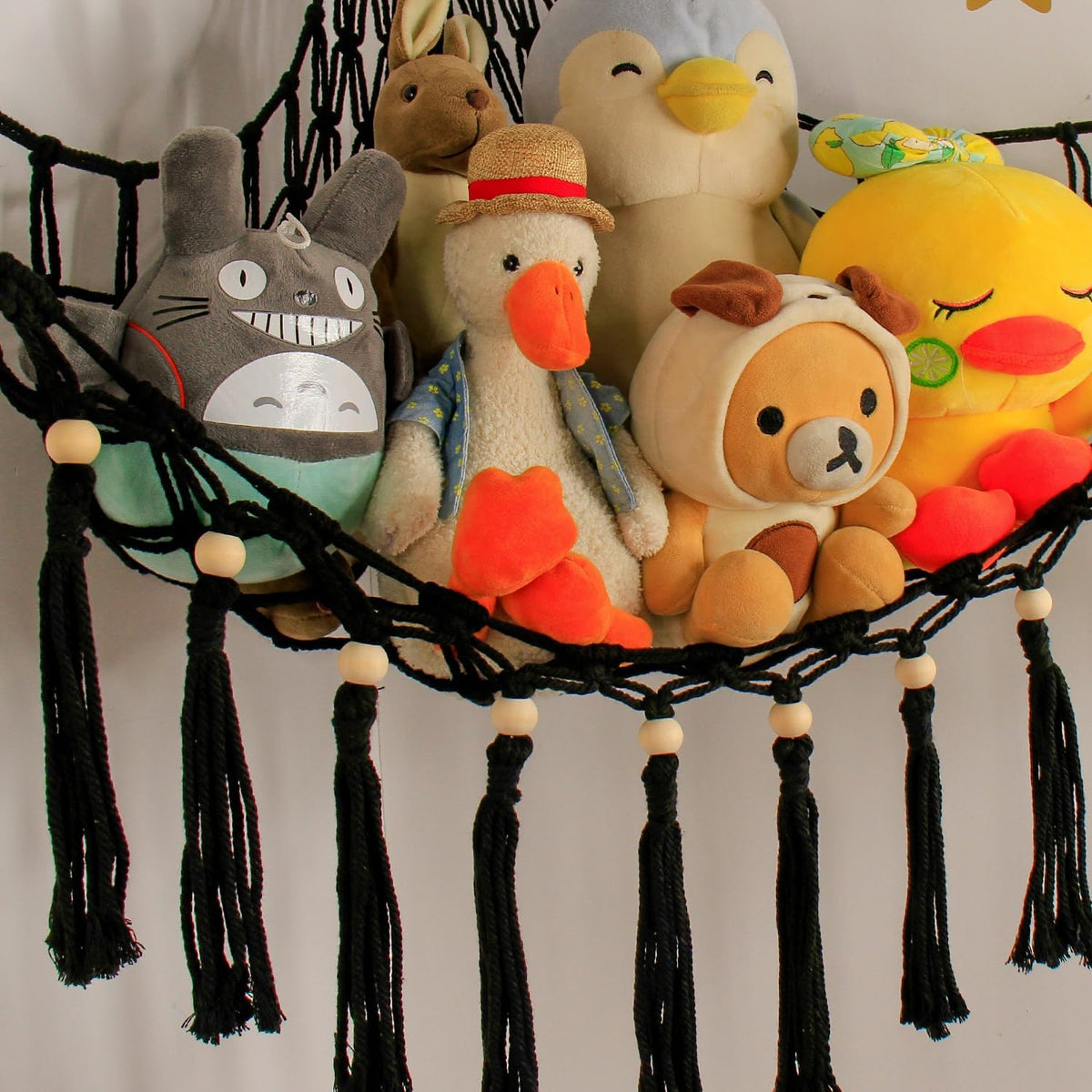 Stuffed Animal Toy Storage Hammock with LED Light - Black / L (39.5"*39.5"*48") - image 3