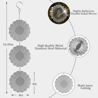 ToBeAce stainless steel bird deterrents, silver 3D reflective wind spinners - view 7