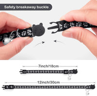 LLHK 2 Pack Breakaway Cat Collars & 2 Pcs Name Tags - Black - image 4