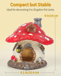 Uniclife Aquarium Mushroom House - Resin Mushroom - image 2
