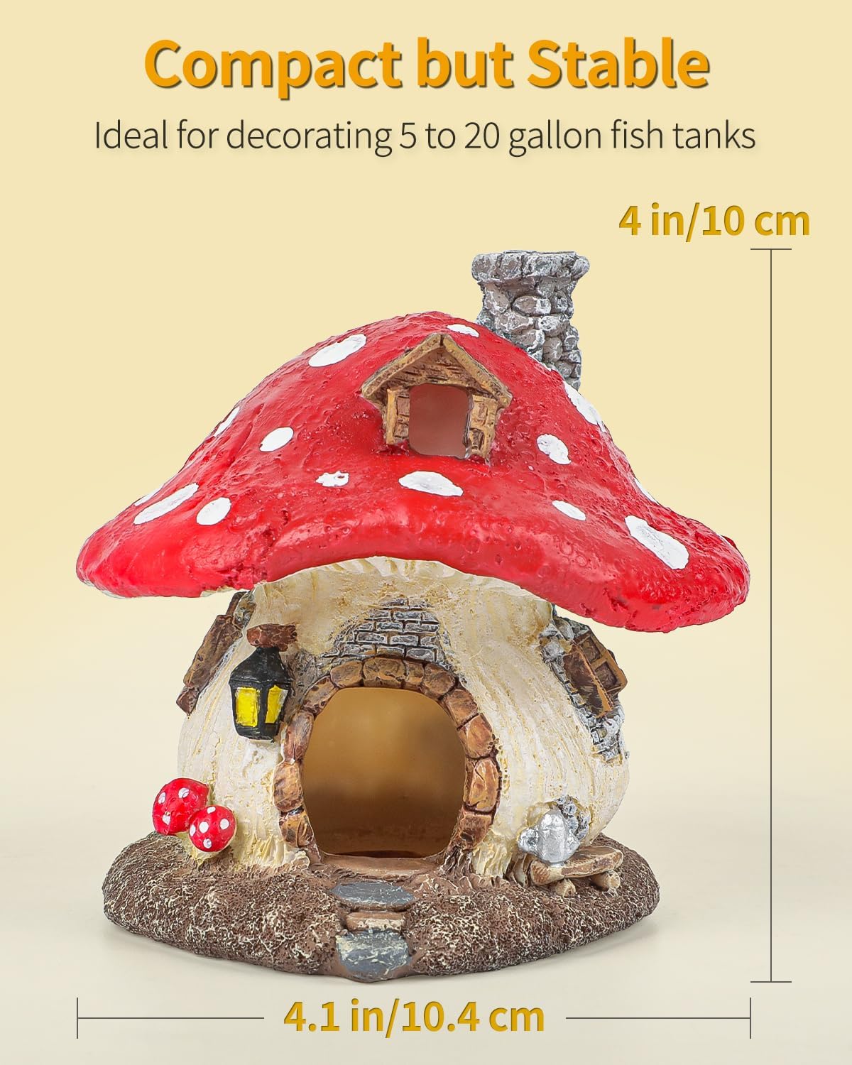 Uniclife Aquarium Mushroom House - Resin Mushroom - image 2