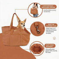 Plush Dog Purse Carrier for Small Dogs, Soft Tote, Black – Essentials for Dogs - Plush Brown - image 4