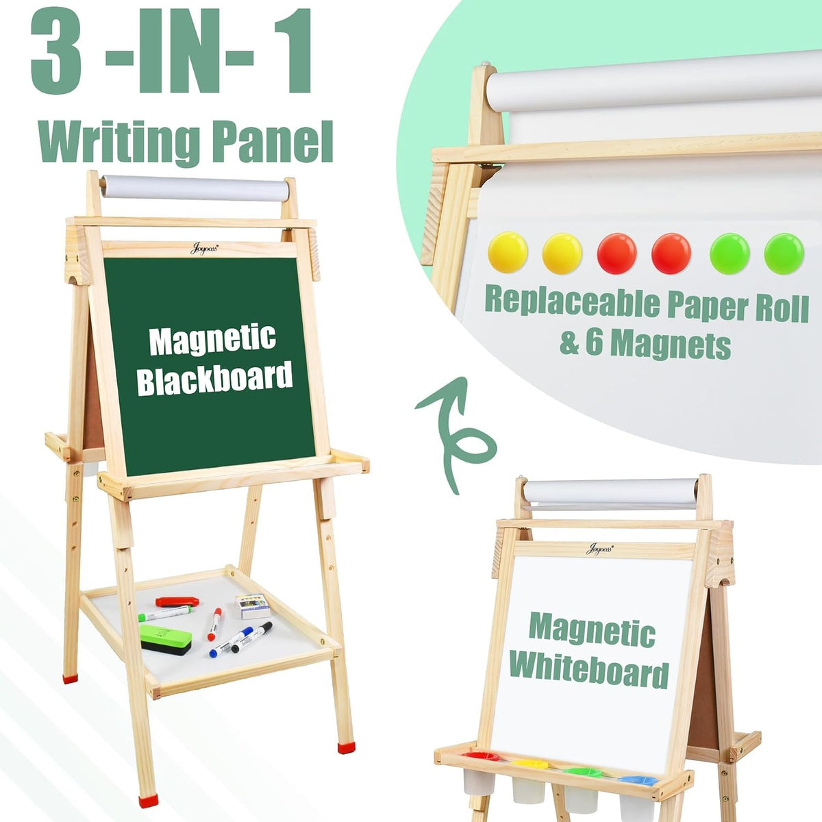 Joyooss Art Easel for Kids Easel for Toddler with Paper roll – Fun for Kids & Family - Nature - image 3