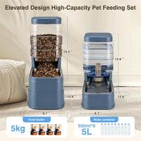 2 Pack Automatic Cat Feeder and Water Dispenser 1.3 Gallon Dog - Blue - image 2