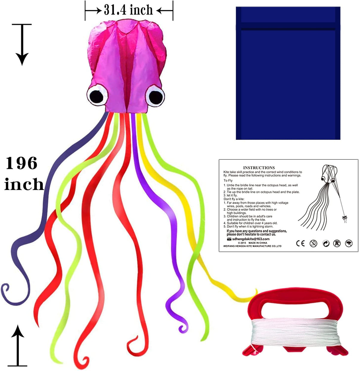 Hengda Kite Soft Octopus Kite Series - 1 / Purple - image 2