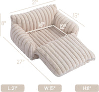 Hollypet Cat Bed Small Dog Orthopedic Couch Beds for Pets up to – Essentials for Cats - 21"L x 15"W x 8"Th / Cream - image 3