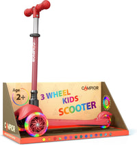Brown Mini 3 Wheel Scooter for Kids - Red