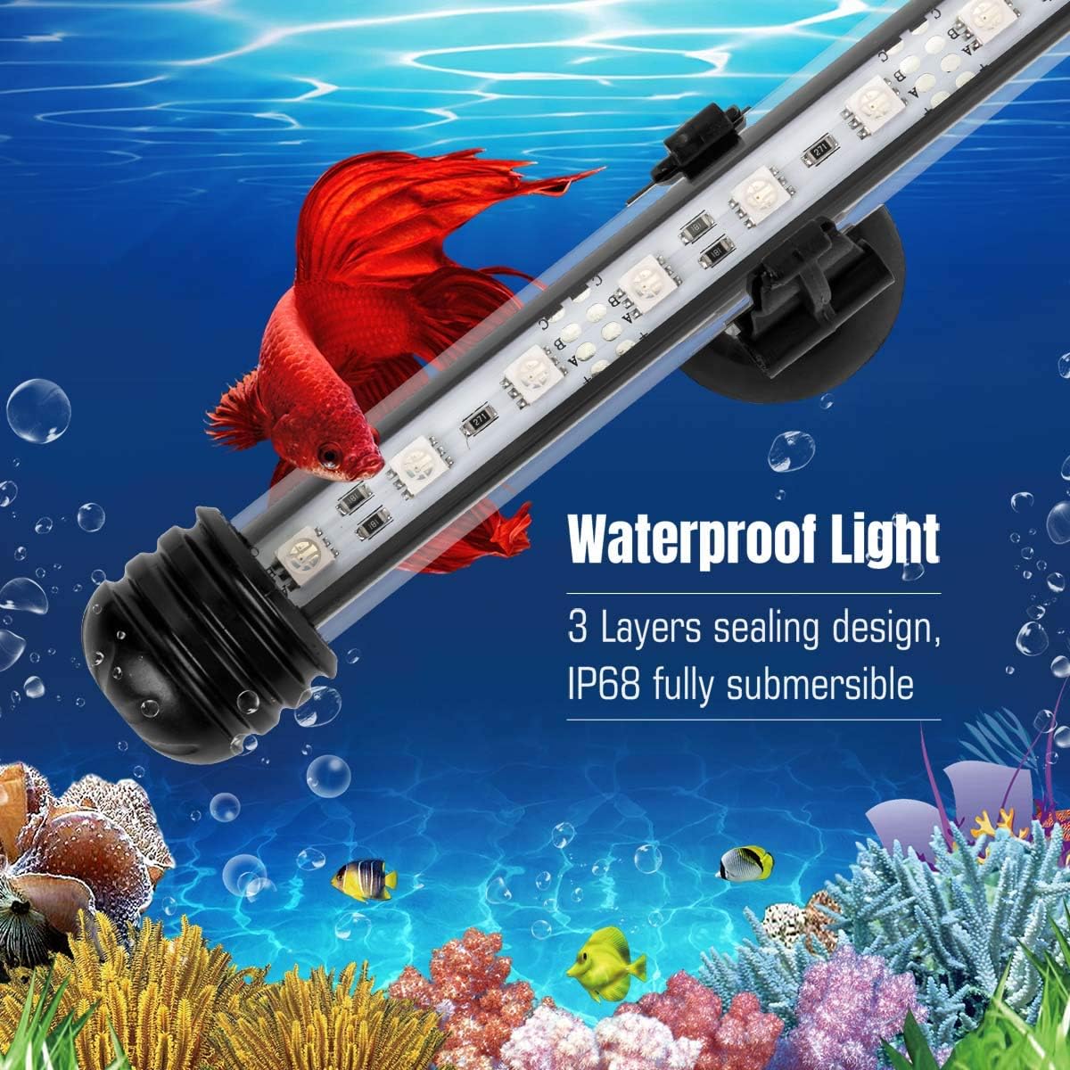 15" Color Changing LED Fish Tank Aquarium Submersible Light - image 2