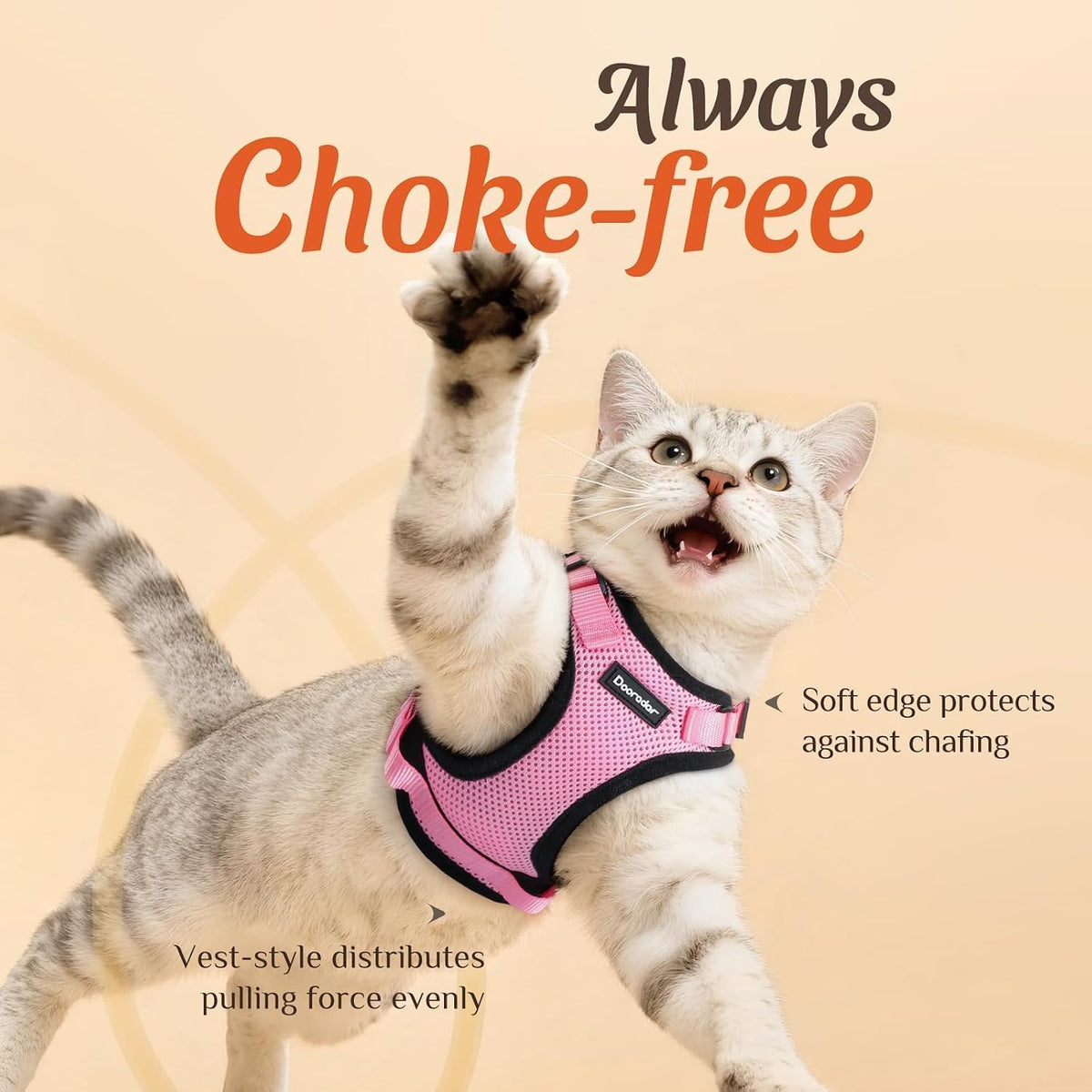 Cat Harness and Leash Set, Adjustable and Escape Proof - Pink / Xs - image 2