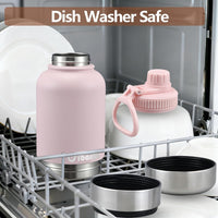 Insulated Dog Water Bottle 32oz Keep Water Cool with 2 Bowls – Essentials for Dogs - Blush Pink - image 4