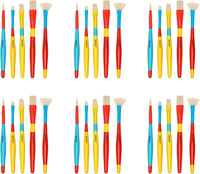 MEEDEN paint brushes set for kids, 5 nylon brushes with colorful wooden handles