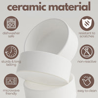 A4DOG Ceramic Dog Bowls with Stand - 13.5 OZ / White / Beige - image 4