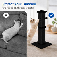 Cat Scratching Post for Indoor Cats - Pure Black / Scratcher with Ball - image 4