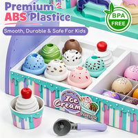 Lehoo Castle ice cream counter toy set with cones, scoop, flavors, toppings and play money - view 5