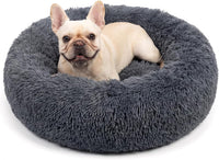 Small Calming Dogs Bed for Small Dogs Anti-Anxiety Machine Washable - Dark grey / 30 inches