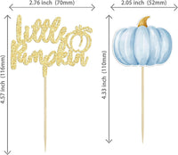 Gyufise 24Pcs Pumpkin Oh Baby Cupcake Toppers Pink Fall Pumpkin - Blue 2 - image 2