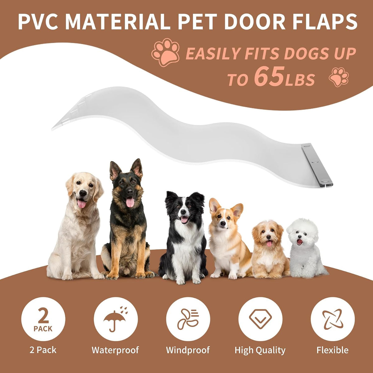 2-Pack Dog Door Replacement Flaps - image 3