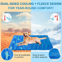 BEAUTYZOO Cooling Mat for Large Dogs, Self-Cooling - Shark Blue / 48.0"L x 28.0"W x 1.0"Th(L) - image 2