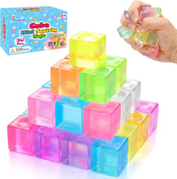 Siwarm 30 Pack Mini Cube Squishy Fidget Toys for Kids and Adults – Fun for Kids & Family - 30 Mini Cube Squishy