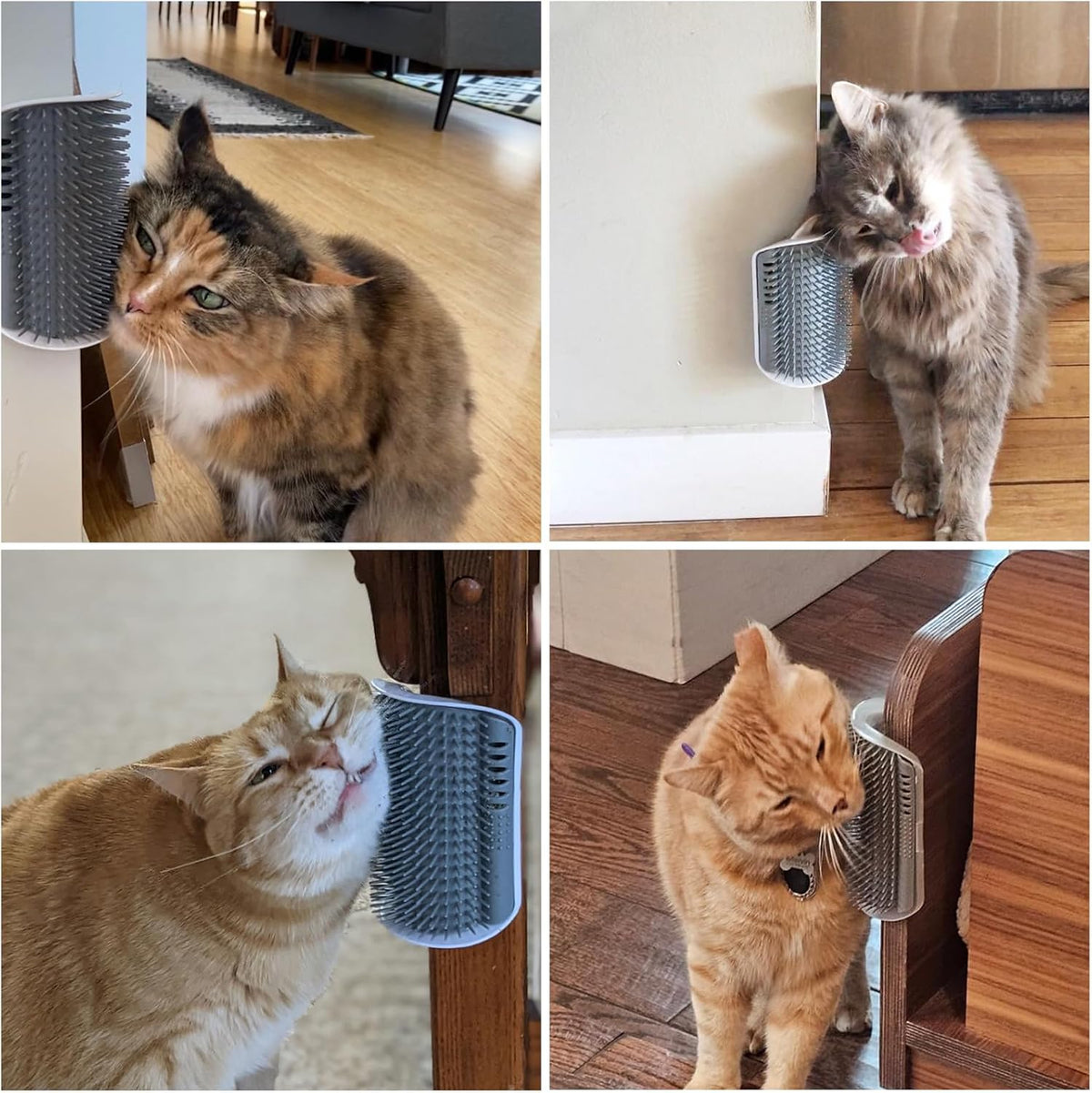 Kingtree Cat Wall Scratcher Self Groomer with Catnip - Gray - image 2