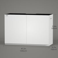 LANDEN Aquarium Wooden Stand and Cabinet for up to 72.2 Gal Tank, Fish Reptile Sea Salt WaterTank Stand, Nano Foam Leveling Mat Included, W47.2xD19.7xH31.5 in, Wooden Matte White Painted(Stand Only)