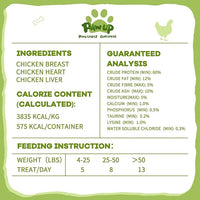 Freeze Dried Dog Treats,Chicken Breast&Organs Recipe Raw Dog Food Topper, High Protein Freeze-Dried Food for Cats, Rawhide Free, Gluten&Grain Free, 5.3oz