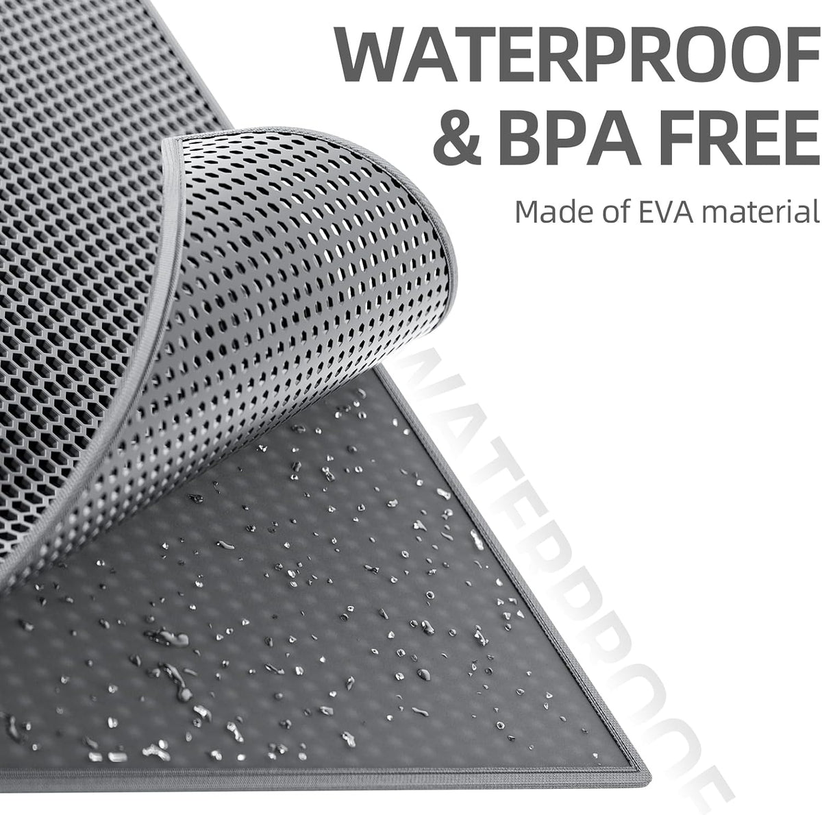 ESTHELLO Cat Litter Mat Honeycomb Double Layer Design 24’’ x 15’’ Gray – Daily Care for Cats - Gray / 36x30 Inch - image 4